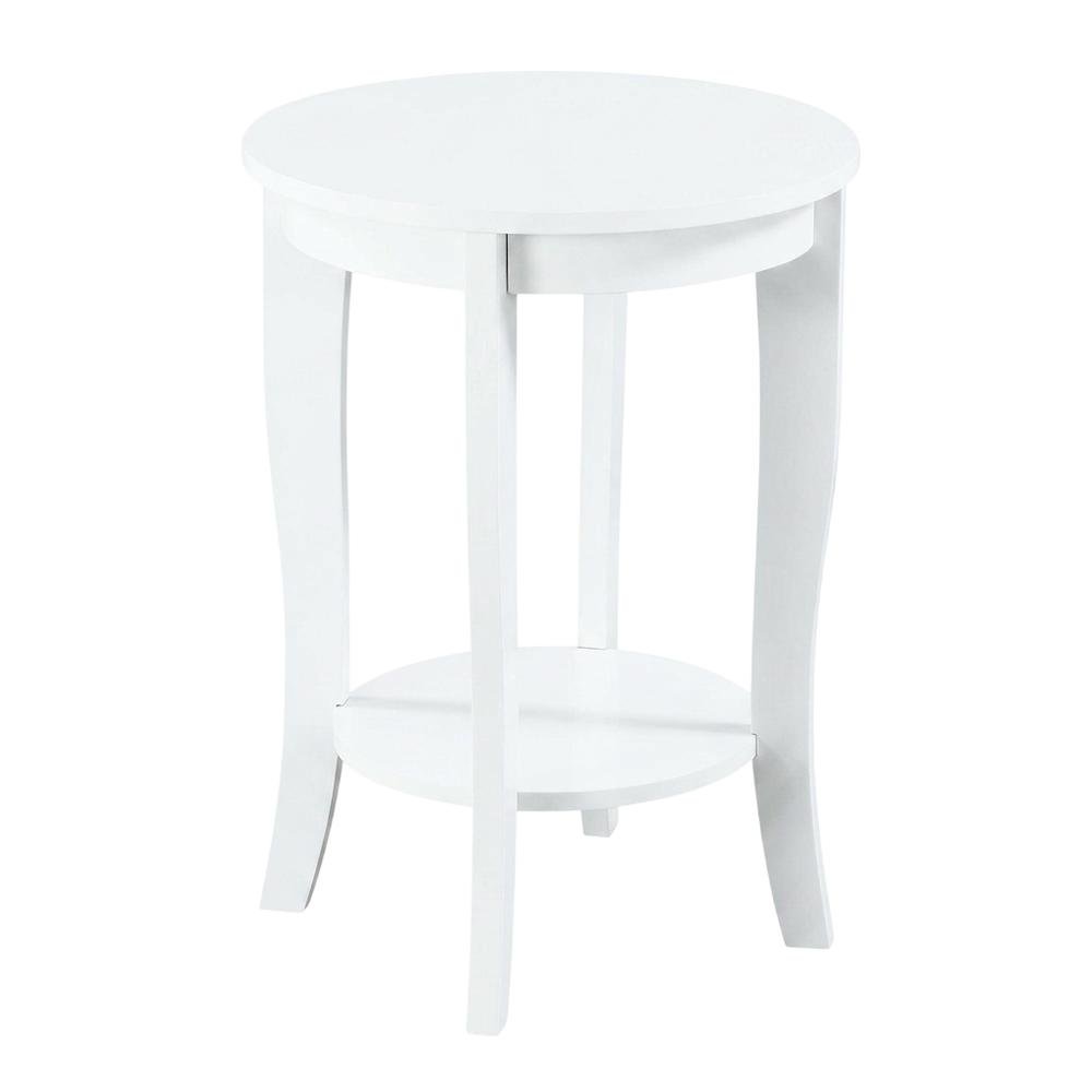 Round End Table with Smooth Surface and Compact Design