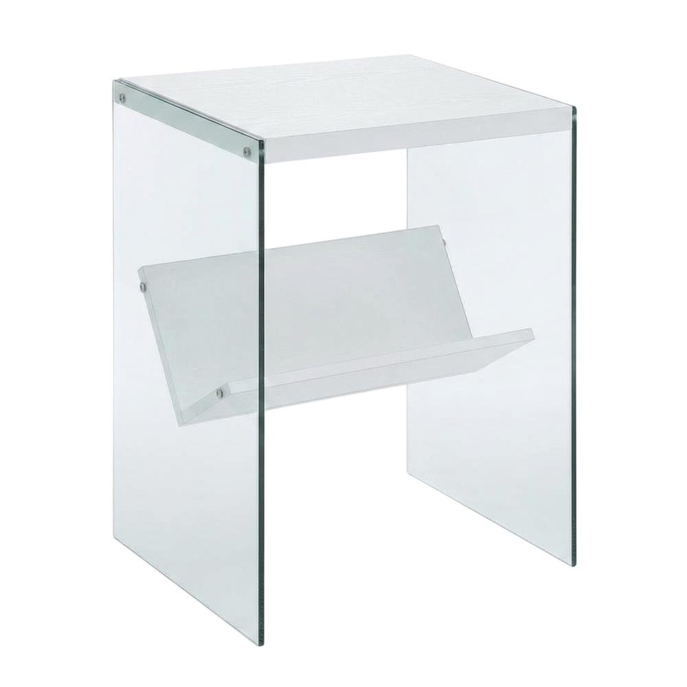 Black Wood End Table with Storage Shelf and Modern Design