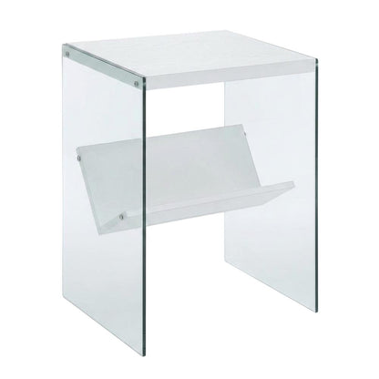 Black Wood End Table with Storage Shelf and Modern Design