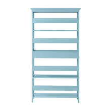 Blue 5-Tier Bookcase with Drawer, MDF Construction, Spacious Shelving Unit