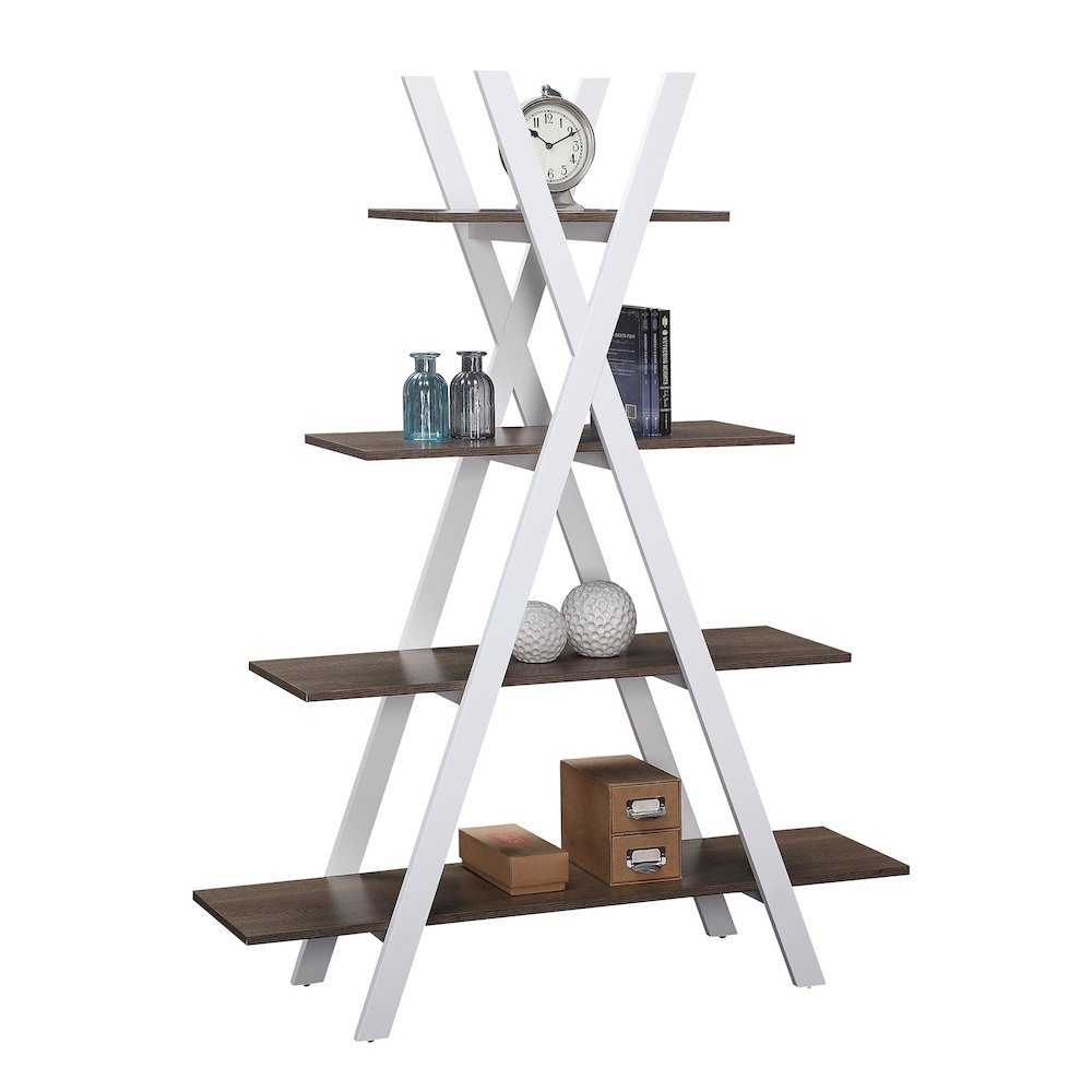 Oxford A Frame Bookshelf, Driftwood/White