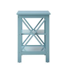Sea Foam Blue End Table with Shelves for Storage and Stylish Decor