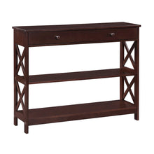 Brown Console Table with 1 Drawer and Shelves, MDF Construction for Storage