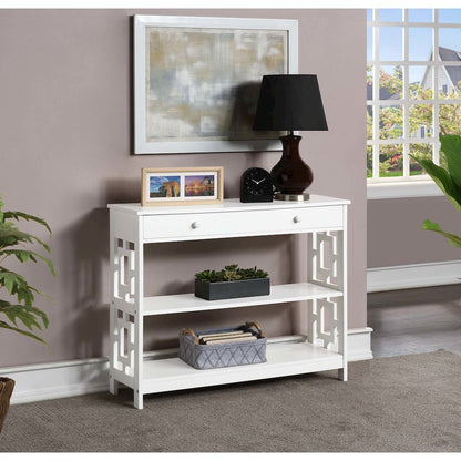Town Square 1 Drawer Console Table, White
