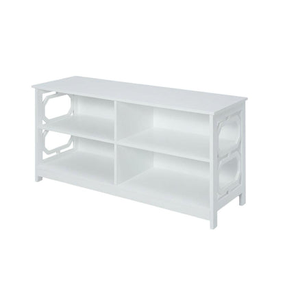 White MDF TV Stand with Non-Lead Base Paint for TVs up to 50 inches