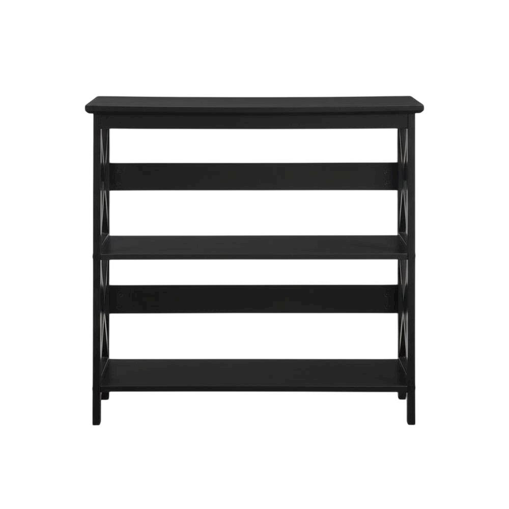Wooden 3 Tier Bookcase with Non-Lead Base Paint Finish for Storage and Display