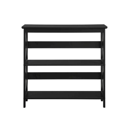 Wooden 3 Tier Bookcase with Non-Lead Base Paint Finish for Storage and Display