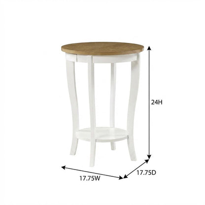Round End Table in Contemporary Finish with Sturdy Surface for Living Room