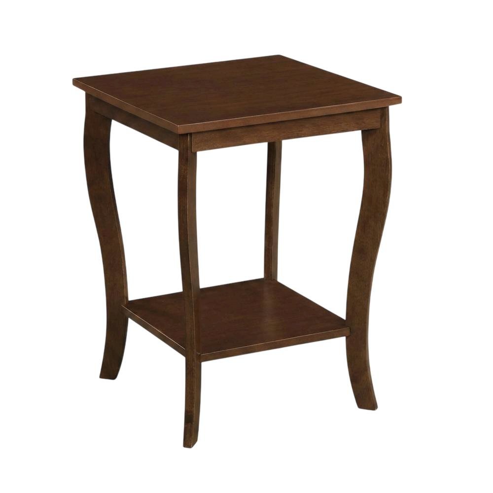 Espresso Square End Table for Living Room and Bedroom with Modern Design