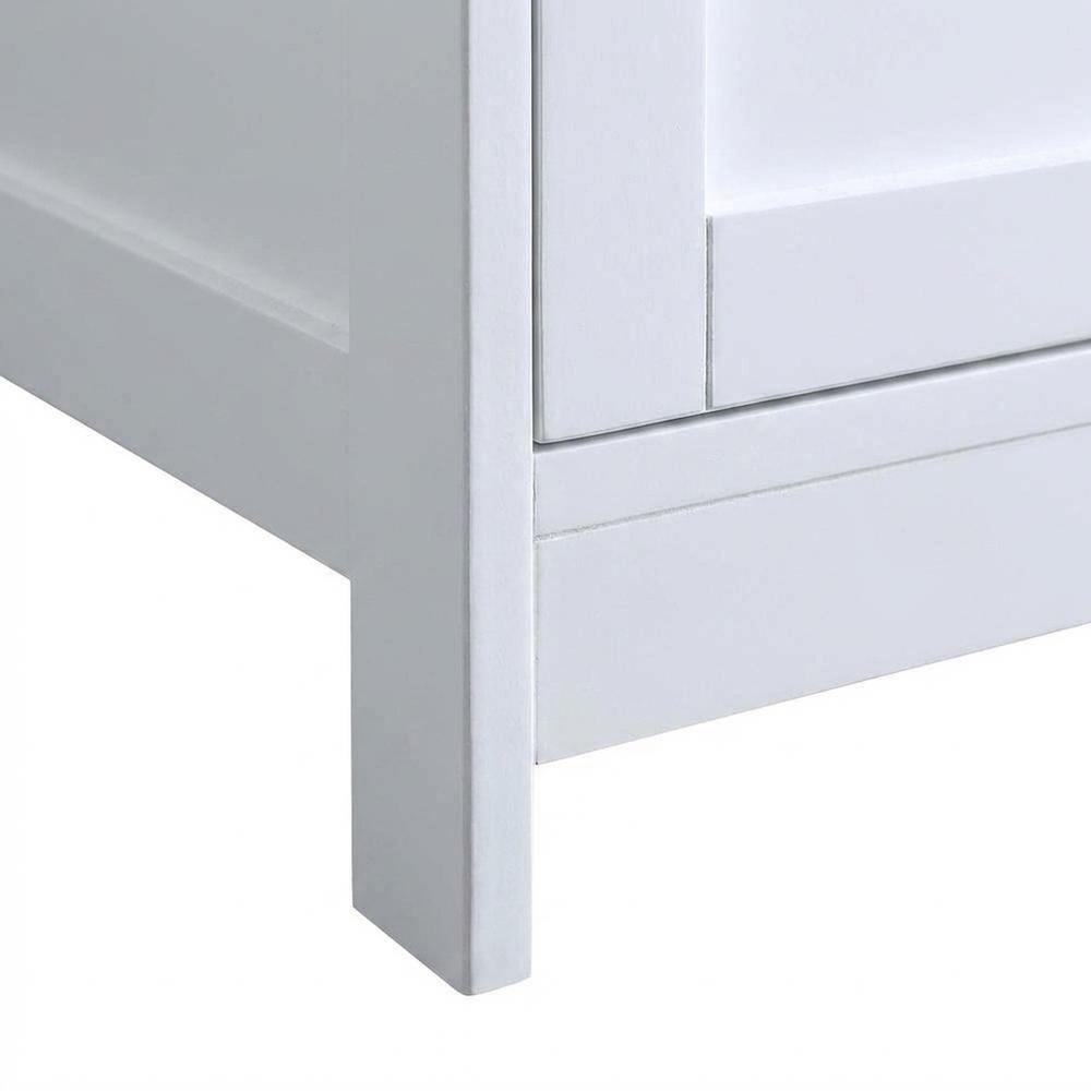 Black wooden end table with storage cabinet for living room or bedroom
