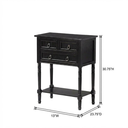 Black Hall Table, Rubberwood and MDF, Slim Entryway Console