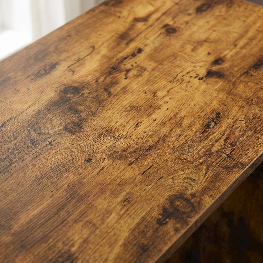 Modern Student Desk With Storage Cabinets In Distressed Finish