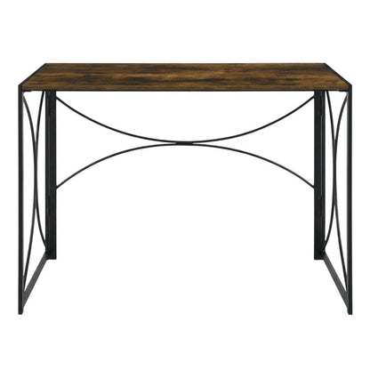 Compact Brown Folding Desk With Sturdy Construction And Space-Saving Design