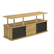 Modern Brown TV Stand with 3 Storage Cabinets and Shelf for 55-Inch TVs
