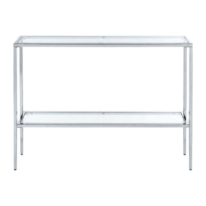 Chrome Console Table with Sleek Finish and Modern Design