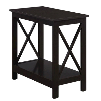 Wooden End Table with Shelf, Modern Surface, Durable Construction