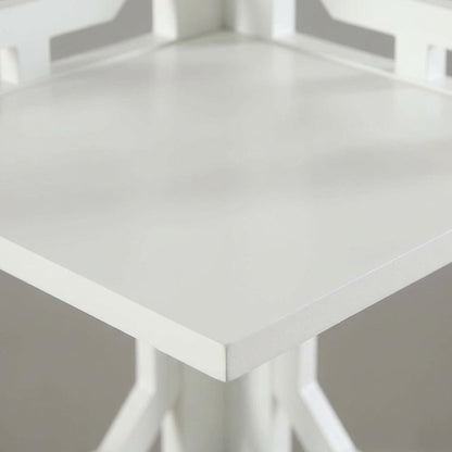 White 3-Tier Corner Bookcase with Space-Saving Design