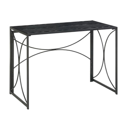 Black Folding Desk With Compact, Space-Saving Design And Sturdy Construction