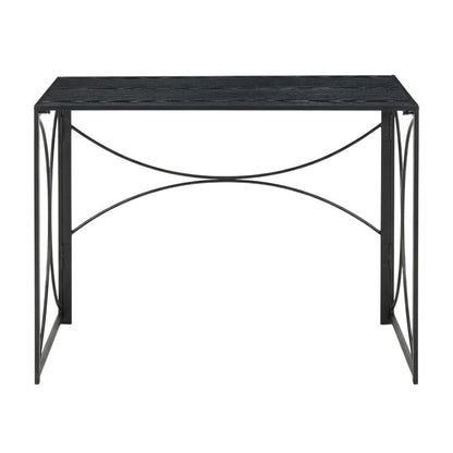 Black Folding Desk With Compact, Space-Saving Design And Sturdy Construction