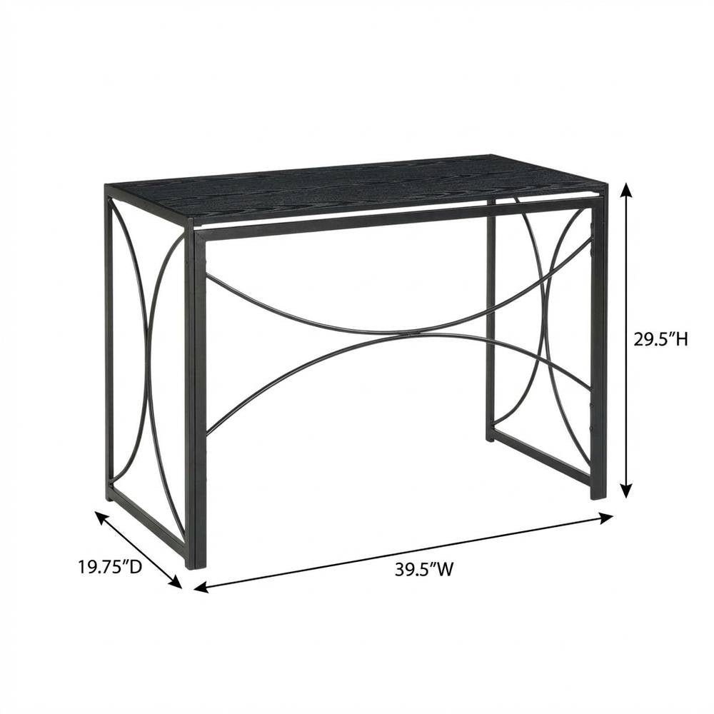 Black Folding Desk With Compact, Space-Saving Design And Sturdy Construction