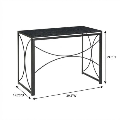Black Folding Desk With Compact, Space-Saving Design And Sturdy Construction