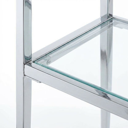Chrome Console Table with Sleek Finish and Modern Design