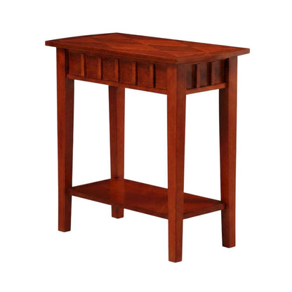 Mahogany End Table with Shelving for Stylish Living Spaces