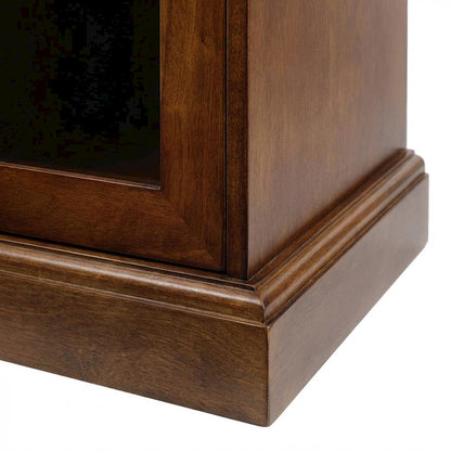 Dark Walnut TV Stand with MDF and Tempered Glass Finish for 55-Inch TVs