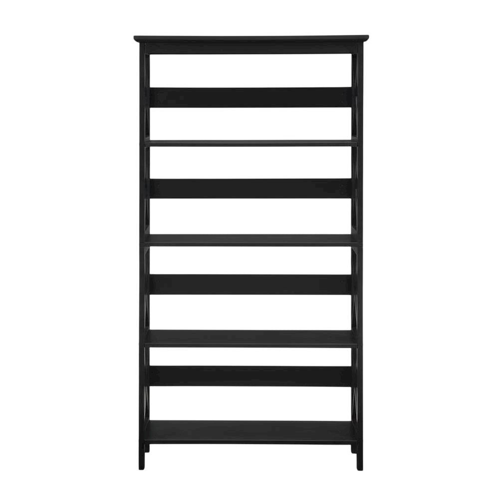 Wooden 5-Tier Bookcase with Durable Non-Lead Base Paint for Home Storage