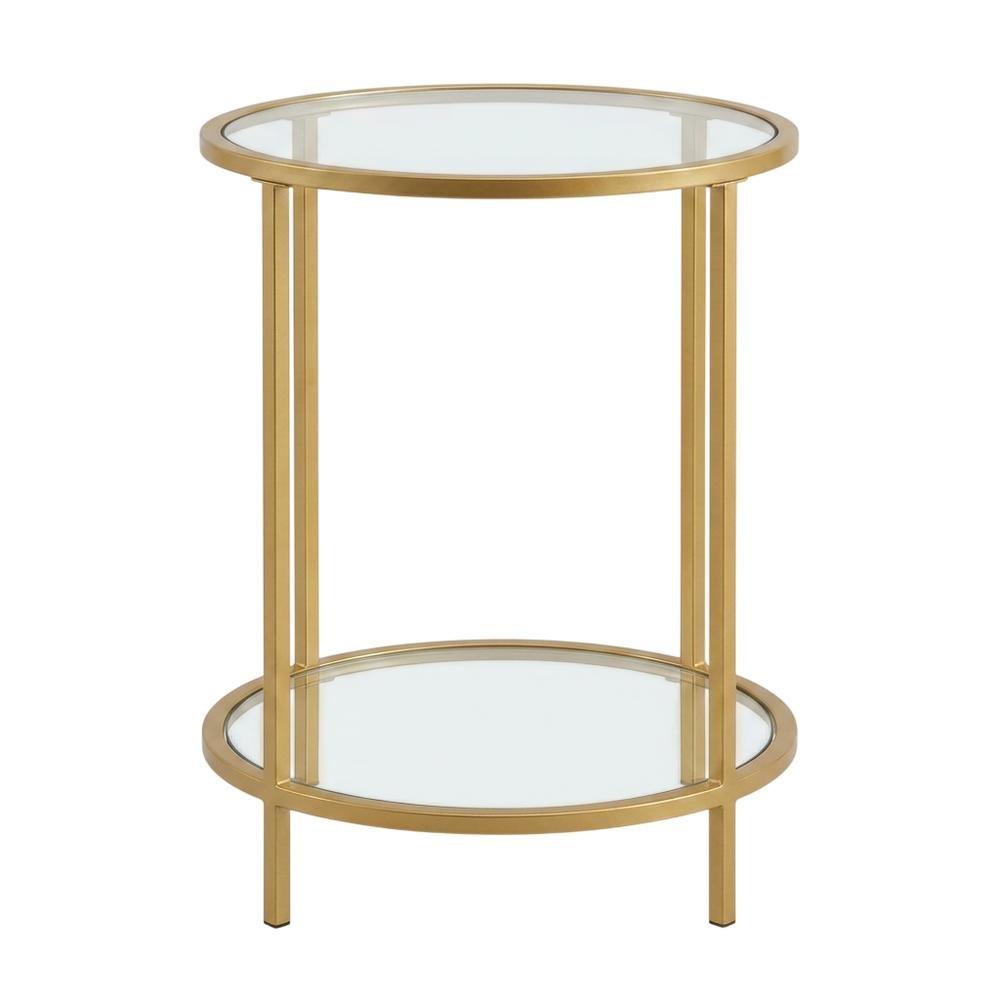 Round Two-Tier End Table with Modern Design and Sturdy Frame