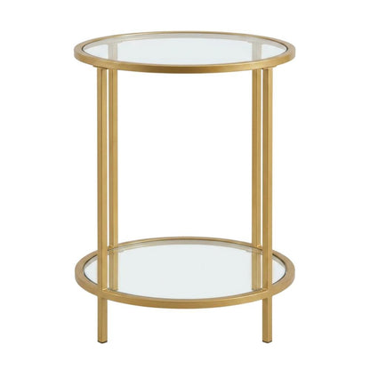Round Two-Tier End Table with Modern Design and Sturdy Frame