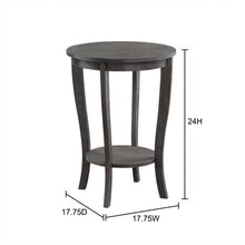Vintage-Style Round End Table for Living Room or Bedroom