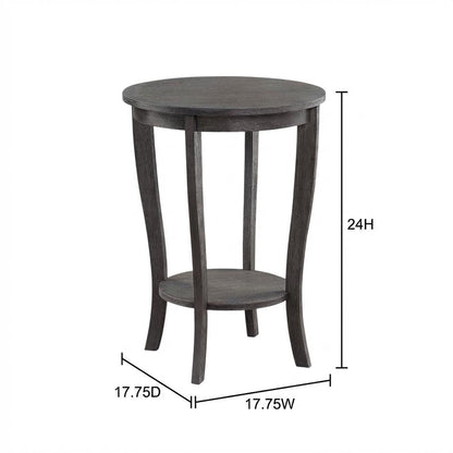 Vintage-Style Round End Table for Living Room or Bedroom