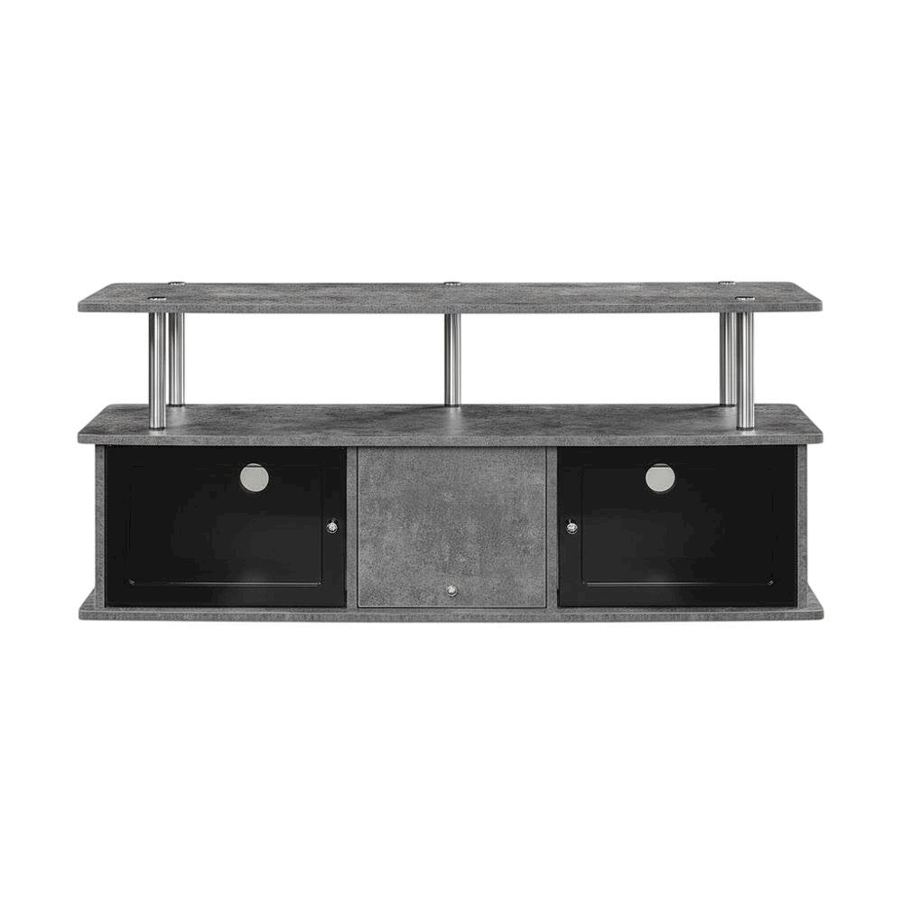 Gray TV Stand with 3 Storage Cabinets and Shelf for Up to 55-Inch TVs