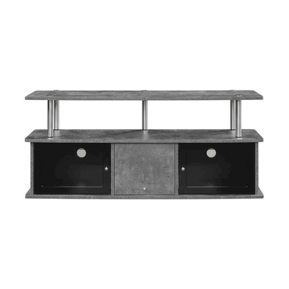 Gray TV Stand with 3 Storage Cabinets and Shelf for Up to 55-Inch TVs
