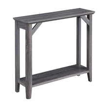 Winston Hall Table with 2 Tiers of Shelves, Woodgrain Finish, Gray, 36" Wide