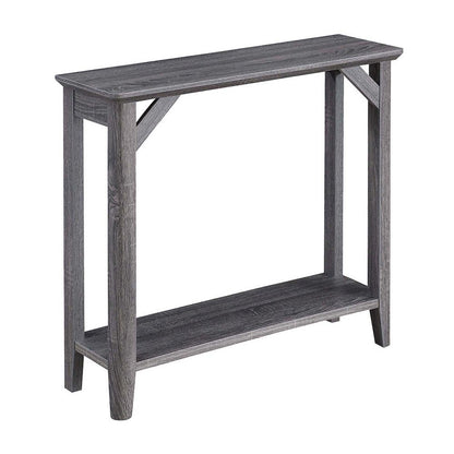 Winston Hall Table with 2 Tiers of Shelves, Woodgrain Finish, Gray, 36" Wide