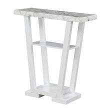 Console Table, Gray Marble, 2 Shelves, Entryway, Sofa