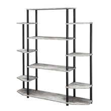 Wall Unit Bookshelf with 10 Tiers, Multi-Color, No Tools Required