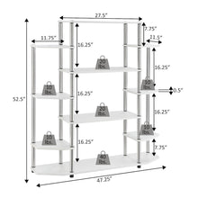 Wall Unit Bookshelf with 10 Tiers, Multi-Color, No Tools Required