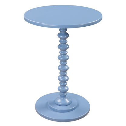 Spindle Coffee Table, Blue, Round, Turned Base, Vibrant