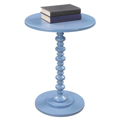 Spindle Coffee Table, Blue, Round, Turned Base, Vibrant