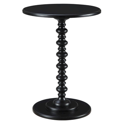 Coffee Spindle Table, Round, Black, Sculpted Base, Easy Setup
