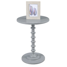 Spindle Coffee Table, Gray, Round, Turned Base, Easy Setup