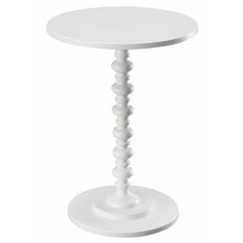 Spindle Coffee Table, White, Round, Turned Base, Easy Assembly