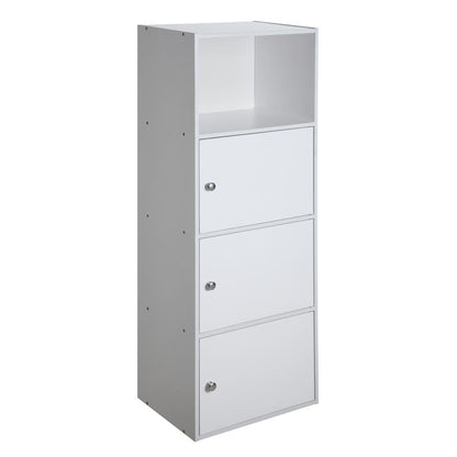 3 Door Accent Cabinet, White, Tall, Storage, Easy Assembly