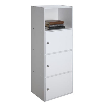 3 Door Accent Cabinet, White, Tall, Storage, Easy Assembly