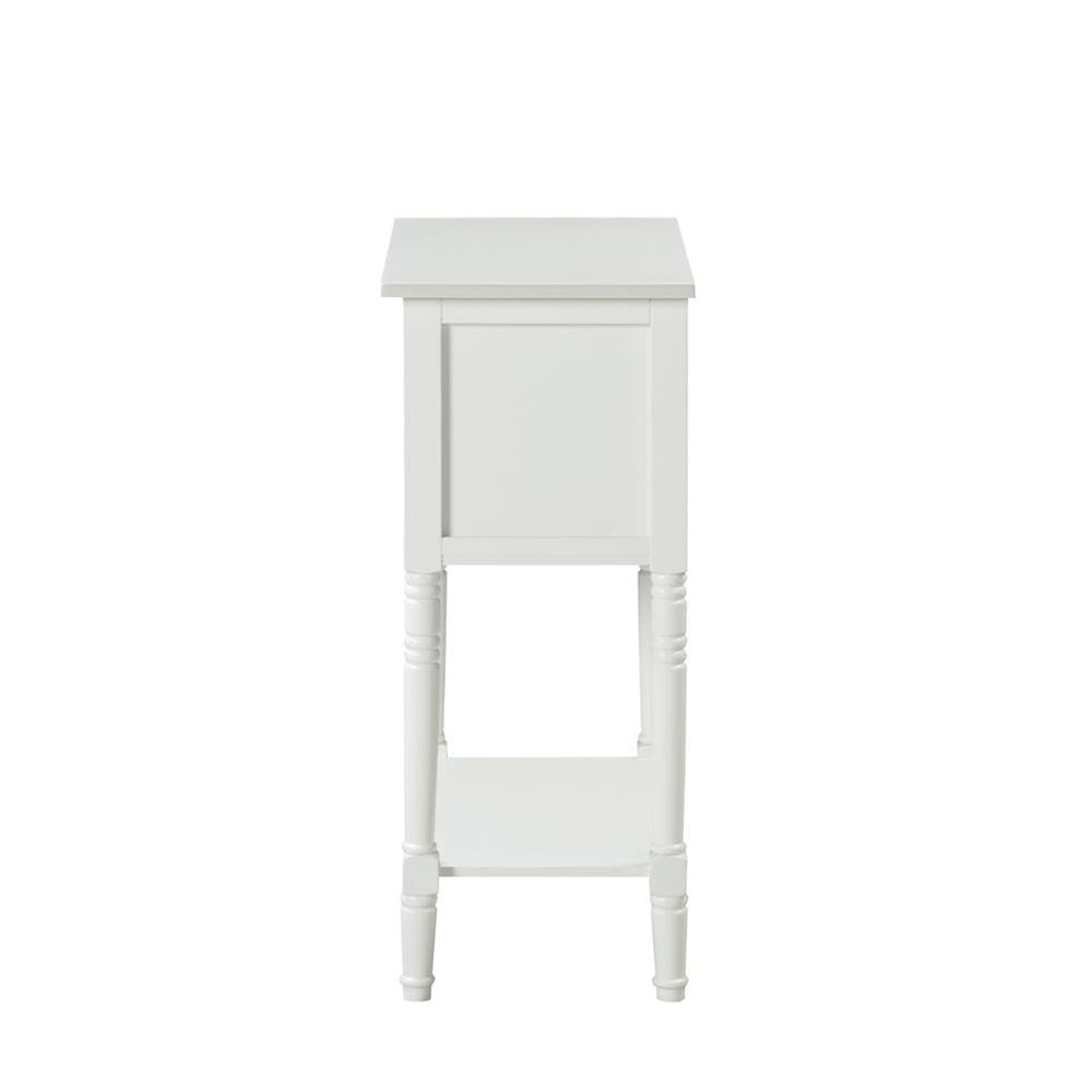 Kendra Hall Table with 3 Drawers and 2 Shelves, White Finish,2-Step Assembly