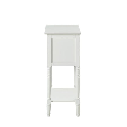 Kendra Hall Table with 3 Drawers and 2 Shelves, White Finish,2-Step Assembly