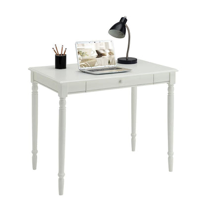 Farmhouse Home Office Desk, White, 36 Inch, Keyboard Tray